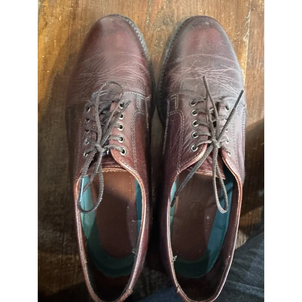 H.S. Trask Gallatin 1001 Bison Leather Derby Shoes Oxblood Brown Sz 11 M USA